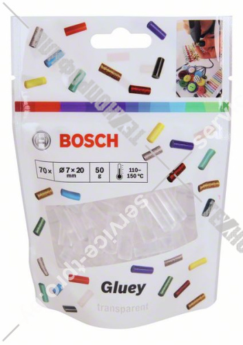 Клеевые стержни для ручки Gluey 7x20 мм (70 шт) BOSCH (2608002004) купить в сервисном центре Технопрофиль