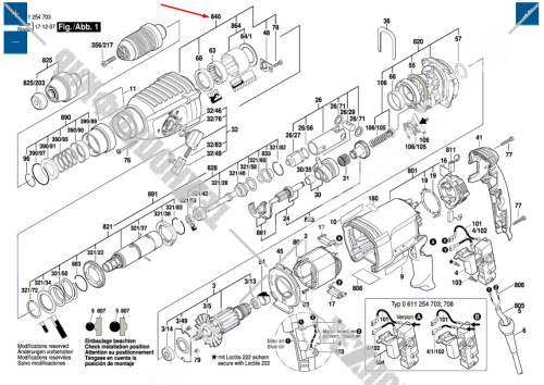 Корпус редуктора к GBH 2-26 DFR / GBH 2-26 DRE BOSCH (1617000581) купить в сервисном центре Технопрофиль фото 4