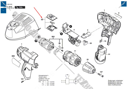 Ползунковый переключатель к шуруповерту GSR 10,8 V-LI-2 BOSCH (2609199119) купить в сервисном центре Технопрофиль фото 2