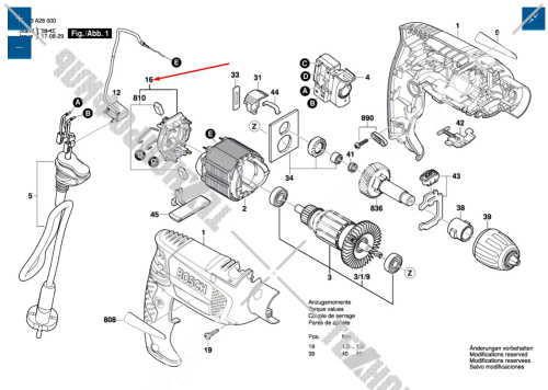 Щеткодержатель к PSB 650 RE BOSCH (2609003181) купить в сервисном центре Технопрофиль фото 6