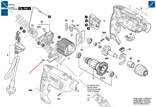 Кнопка реверса к PSB 650/600/750 BOSCH (2609003180) купить в сервисном центре Технопрофиль фото 6