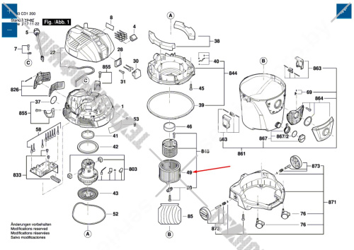 Проточный фильтр к UniversalVac15 / AdvancedVac20 BOSCH (1619PB0841) купить в сервисном центре Технопрофиль фото 5