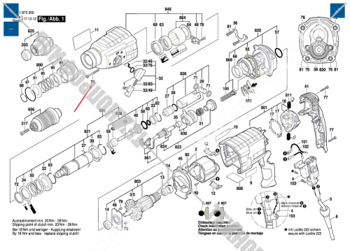 Винт перфоратора Bosch GBH 2-26 DFR (0611254703) 1613435022 купить в сервисном центре Технопрофиль фото 2