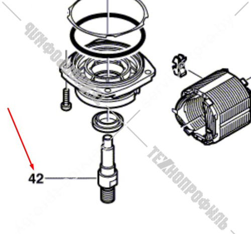Шпиндель GPO 14 E / GWS 14-180 BOSCH (F000600150) купить в сервисном центре Технопрофиль