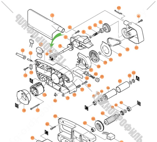 Плоская шайба к 9910 / 9911 / KP0810 / DKP181 / BO6050J / 2704N MAKITA (253758-2) купить в сервисном центре Технопрофиль фото 2