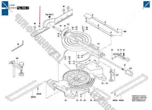 Малка к торцовой пиле GCM 8 S / GCM 8 SJ BOSCH (1619P03510) купить в сервисном центре Технопрофиль фото 2