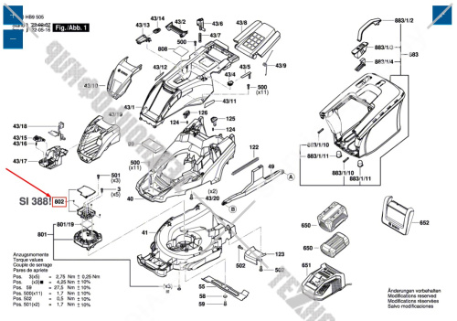 Электронный модуль к газонокосилке UniversalRotak 36-550 / UniversalRotak 36-670 BOSCH (F016105439) купить в сервисном центре Технопрофиль фото 2