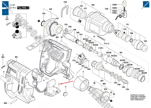 Электронный модуль к перфоратору GBH 180-LI / GBH 18V-20 BOSCH (1600A00F9H) купить в сервисном центре Технопрофиль фото 2