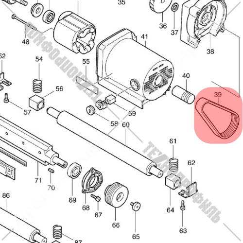 Ремень рейсмусового станка Makita 2012NB 225083-1 купить в сервисном центре Технопрофиль фото 3