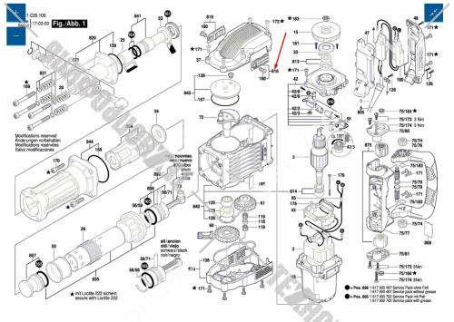 Щеточная крышка к GSH 16-30 BOSCH (1617000482) купить в сервисном центре Технопрофиль фото 2