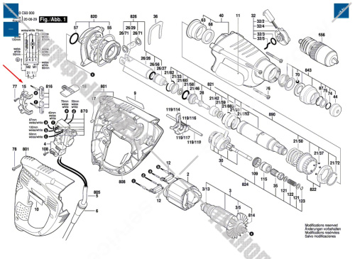 Подшипниковый мост к PBH 2900 RE / PBH 3000 RE / PBH 3000-2 FRE BOSCH (1615808099) купить в сервисном центре Технопрофиль фото 2