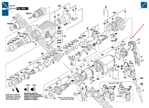 Крышка корпуса к GBH 2-26 DRE/DFR BOSCH (1615500343) купить в сервисном центре Технопрофиль фото 4