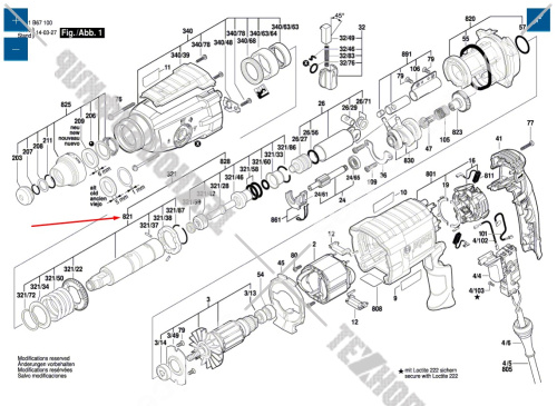 Ствол перфоратора Bosch GBH 2-28 (3611B67500) 16170006C9 купить в сервисном центре Технопрофиль фото 5